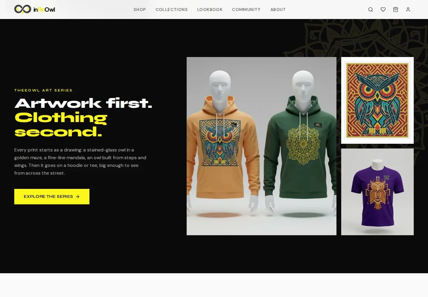 TheeOwl Art Series: artwork first, clothing second