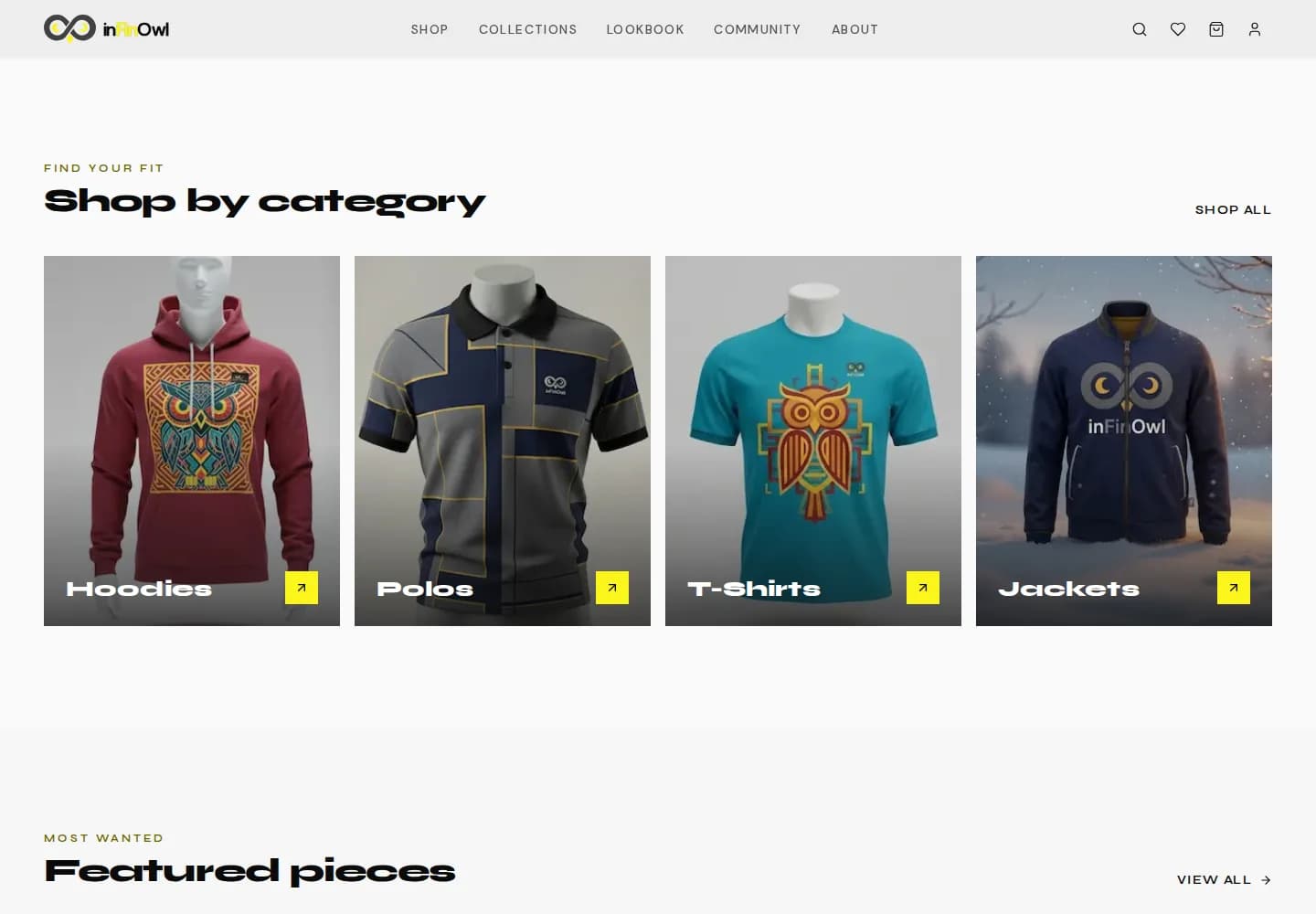 Shop by category: hoodies, polos, T-shirts and jackets